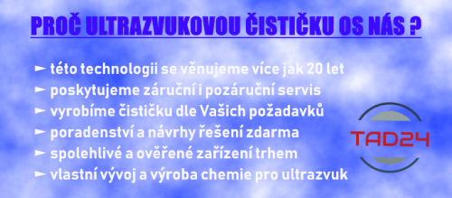 PROČ ULTRAZVUKOVOU ČISTIČKU OD NÁS ? PROČ ULTRAZVUKOVOU ČISTIČKU OD NÁS ?